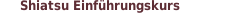 Shiatsu Einführungskurs